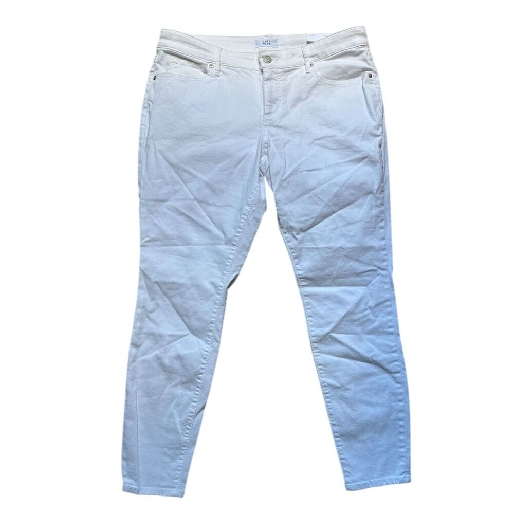 LOFT Women's Plus Size 16 White Skinny Jeans Slim Pockets